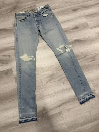 Pre-owned Gallery Dept. 5001 Distressed Denim Jeans In Blue