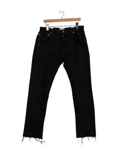 Pre-owned Gallery Dept. 5001 Straight-leg Jeans In Black