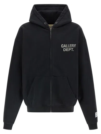 Gallery Dept. Retro Zip Hoodie Front Pockets Hood In Blue