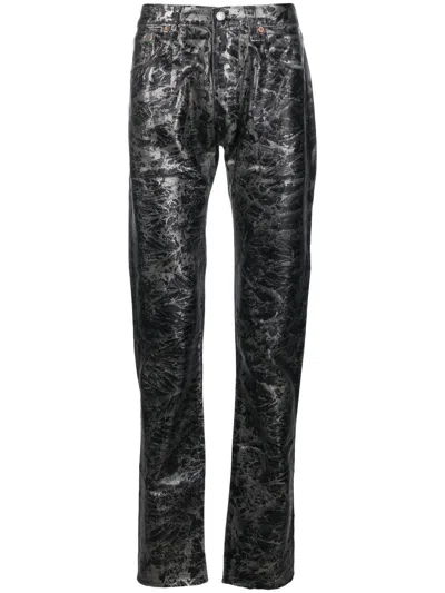 Gallery Dept. Analog 5001 Slim-fit Metallic Painted Jeans In Black