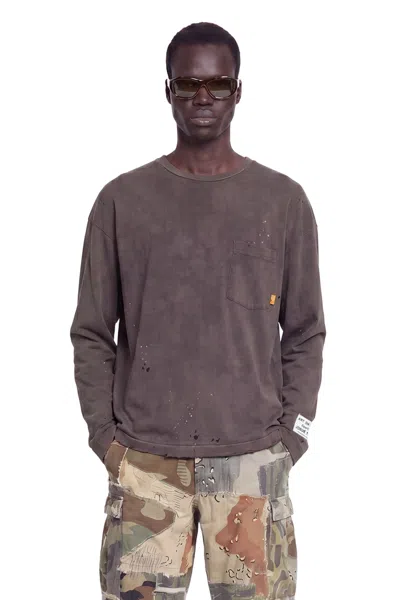 Gallery Dept. Distressed Crew Neck T-shirt In Brown