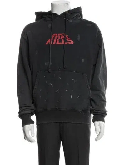 Pre-owned Gallery Dept. Art That Kills Graphic Print Hoodie In Blue