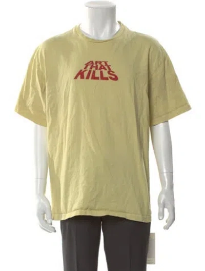 Pre-owned Gallery Dept. 'art That Kills' Graphic Print T-shirt In Yellow