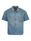 Gallery Dept. Denim Distressed Bartz Shirt In Blue