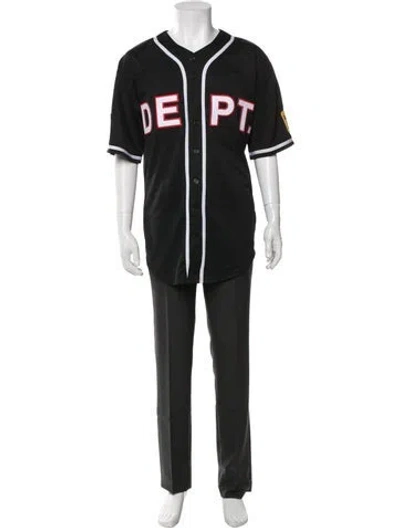 Pre-owned Gallery Dept. Baseball Logo Jersey Graphic Print Shirt In Black