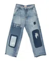 Gallery Dept. Patchwork Distressed Jeans In Blue