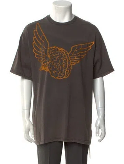 Pre-owned Gallery Dept. Big Flying Brain Graphic Print T-shirt In Brown