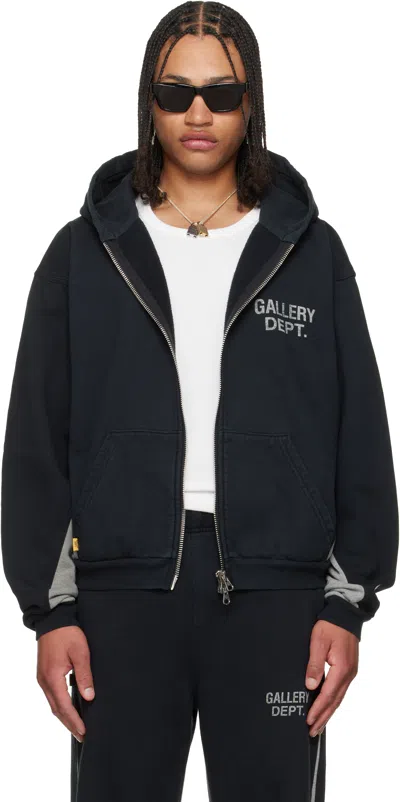 GALLERY DEPT. BLACK & GRAY CONTRAST PANEL HOODIE