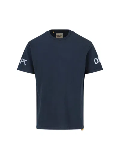 Gallery Dept. Black Contrasting Logo Sleeve T-shirt In Multi