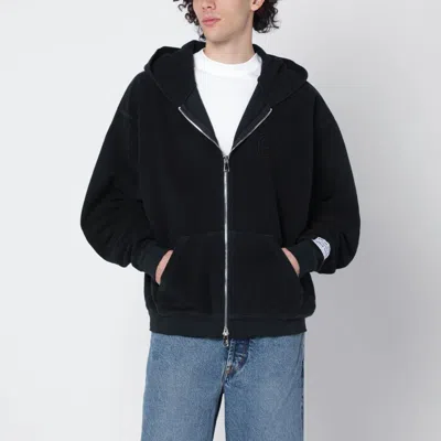 Gallery Dept. Black Cotton Hoodie In Blue