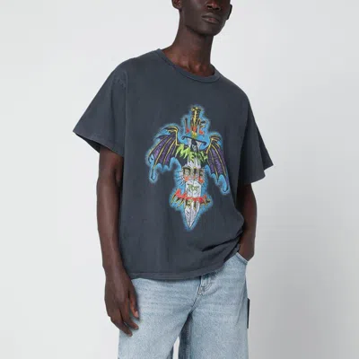 Gallery Dept. Black Live For Metal Vintageeffect Tshirt In Blue