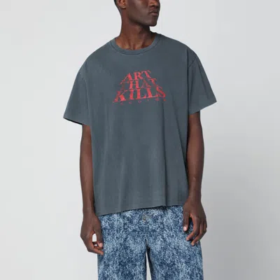Gallery Dept. Black The Force Logo Vintage-effect T-shirt In Gray