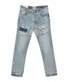 Gallery Dept. Bowery 5001 Straight-leg Distressed Jeans In Blue