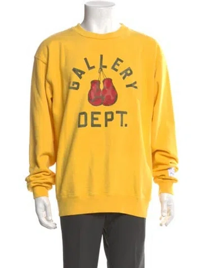 Pre-owned Gallery Dept. Boxing Graphic Print Pullover In Yellow