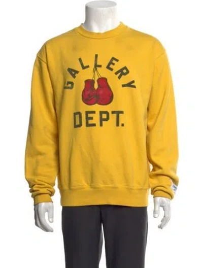 Pre-owned Gallery Dept. Boxing Logo Graphic Print Sweatshirt In Yellow