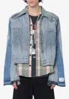 Gallery Dept. Ford Trucker Jacket Contrast Panels Collar In Blue
