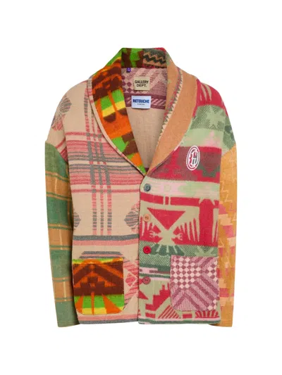 Gallery Dept. Logo-embroidered Patterned Cotton-blend Cardigan In Multi