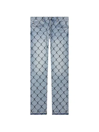 Gallery Dept. Cage Patterned Jeans In Blue