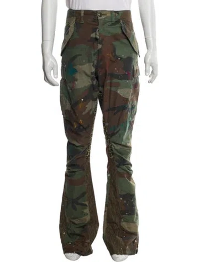 Pre-owned Gallery Dept. Camo Flare Cargo Cargo Pants In Green