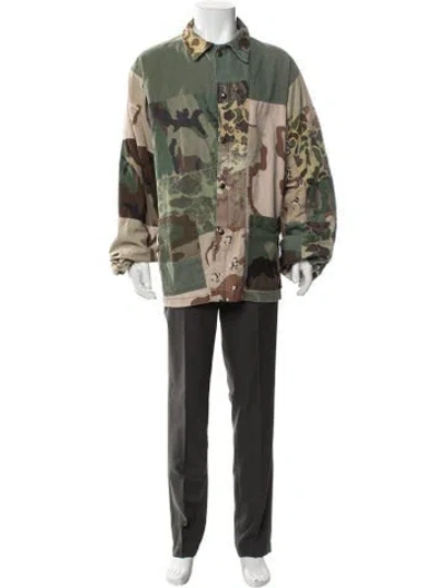 Pre-owned Gallery Dept. Camo Patchwork Camouflage Print Shirt In Neutral
