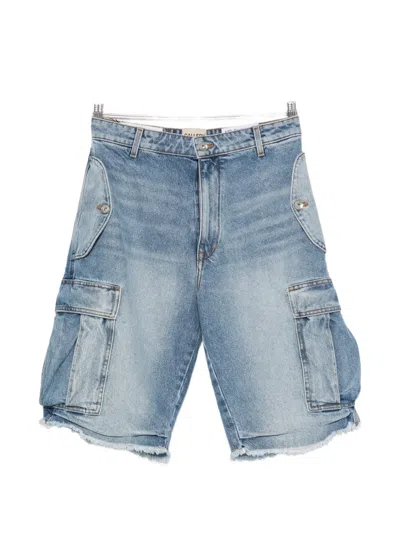 Gallery Dept. Cargo Raw-cut Shorts In Blue