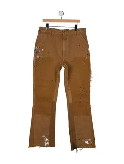 Pre-owned Gallery Dept. Carpenter Flare Moto Pants In Brown