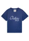 Gallery Dept. Chateau Ranch Distressed Printed Supima Cotton-jersey T-shirt In Blue