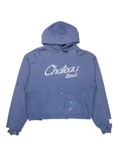 Gallery Dept. Château Ranch Distressed Hoodie In Blue