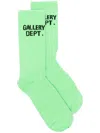 Gallery Dept. Clean Logo-jacquard Ribbed Recycled Cotton-blend Socks In Green