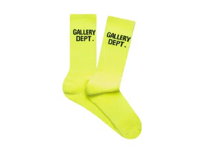 Pre-owned Gallery Dept. Clean Socks In Fluorescent Yellow