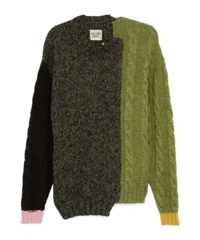 GALLERY DEPT. GALLERY DEPT. CABLE-KNIT ASYMMETRIC COLOURBLOCK JUMPER