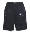 Gallery Dept. Mens Black Art On Display Paint-splatter Cotton-chino Shorts In Black
