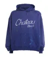 Gallery Dept. Chateau Ranch Distressed Paint-splattered Logo-print Supima Cotton-jersey Hoodie In Navy