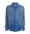 Gallery Dept. Mens Blue Multi Marley Flannel Checked Cotton Shirt In Blue