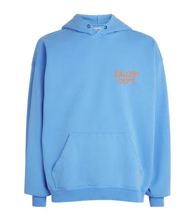 Gallery Dept. Cotton Logo 90s Hoodie In Blue