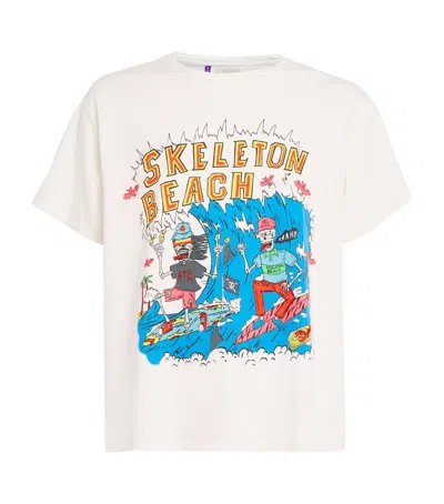 Gallery Dept. Cotton Skeleton Beach Surf T-shirt In White
