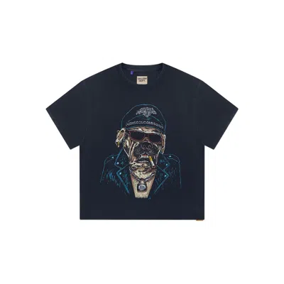 Gallery Dept. Biker Dog Glittered Printed Cotton-jersey T-shirt In Black