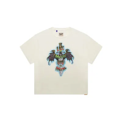 Gallery Dept. Live For Metal Glittered Printed Cotton-jersey T-shirt In Neutral