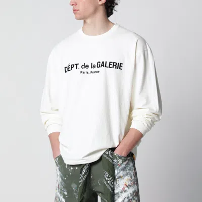 Gallery Dept. Cream Long-sleeve T-shirt With French Logo In White