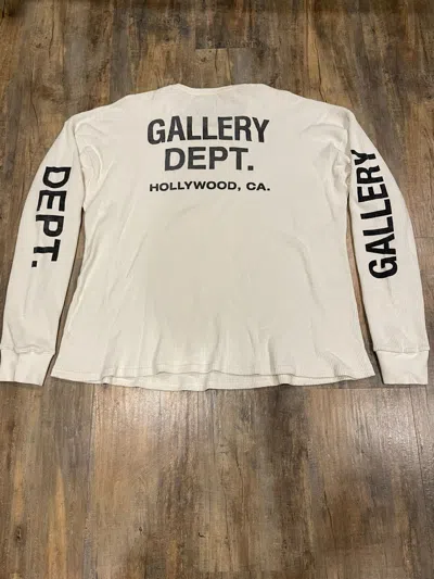 Pre-owned Gallery Dept. Cream Thermal L/s Tee Souvenir Logo White