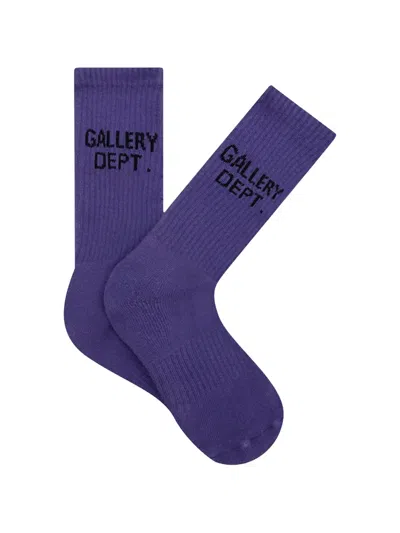 Gallery Dept. Crew Ribbed Socks In Purple