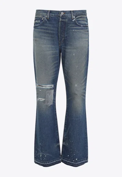 Gallery Dept. Dagger Distressed Bootcut Jeans In Blue