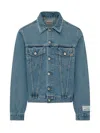 Gallery Dept. Denim Solid Shirt Collar Jacket In Blue