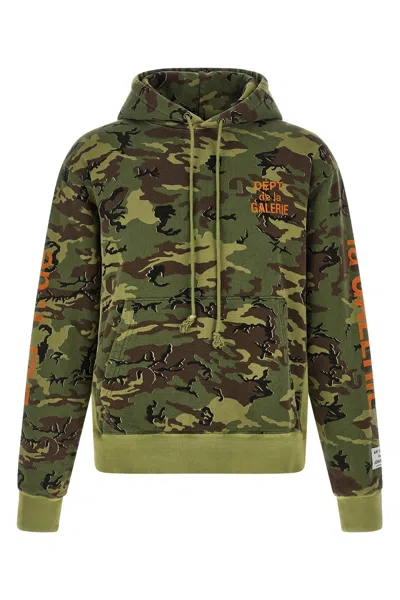 Gallery Dept. Camouflage Hoodie Graphic Print In Green