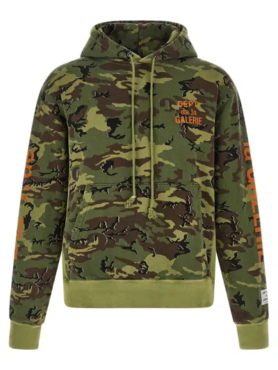 Gallery Dept. Camouflage Hoodie Graphic Print In Green