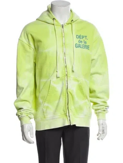 Pre-owned Gallery Dept. Dept De La Galerie Zip Up Tie-dye Print Hoodie In Green