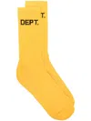 Gallery Dept. Logo Cotton Blend Socks In Yellow