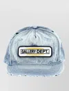 Gallery Dept. Distressed Denim Curved Brim Cap In Blue