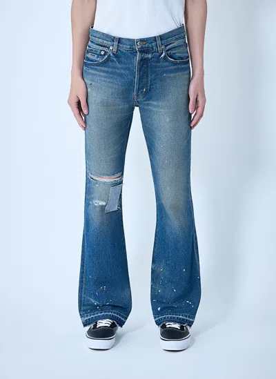 Gallery Dept. Distressed Straight-leg Jeans In Blue