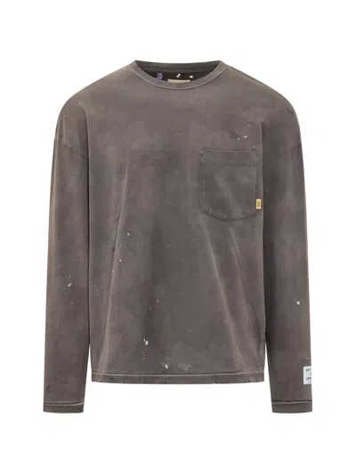 Gallery Dept. Distressed-effect Paint-splatter T-shirt In Gray